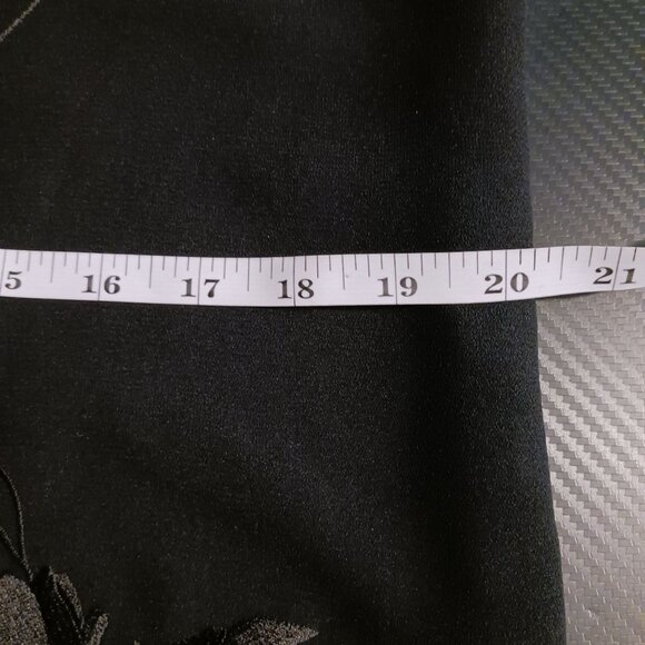 VTG Jones New York Black Beaded Shift Midi‎ Dress Size 14 Short Sleeves Back Zip - Picture 9 of 10